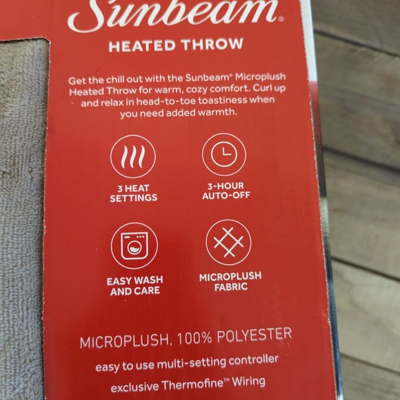 Sunbeam Micro Plush Heated Throw Blanket - Picture 6 of 8